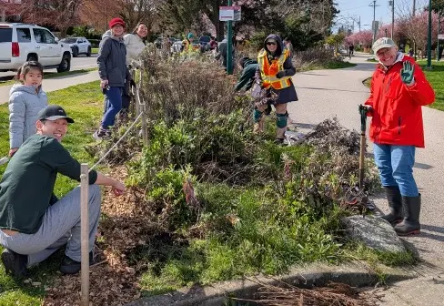 happy people working with plants in the sun